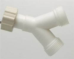 NEOPERL Y fordeler i hvid plastik - 1 stk. 3/4'' omløber med pakning x 2 stk. 3/4" udvendig gevind