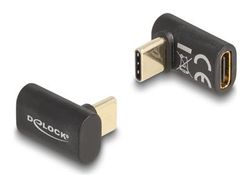 Delock - USB-adapter - USB-C (hane) vinklad till USB-C (hona) - USB 3.2 / Thunderbolt 3 / DisplayPort 1.4 - 20 V - 5 A - Stöd för Power Delivery 3....
