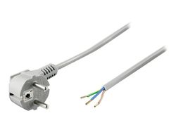 goobay - Strömkabel - power CEE 7/7 (P) till blank tråd - AC 250 V - 10 A - 1.5 m - grå