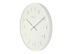 Nextime Wood Wood Medium - Klokke - kvarts - veggmonterbar - 35 cm - hvit