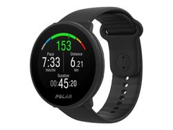 Polar Unite - Sportklocka med band - silikon - svart - bandstorlek: S/L - 32 MB - Bluetooth - 32 g