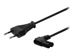 SAVIO CL-144 - Strömkabel - 2 poler (hane) till power IEC 60320 C7 vinklad - 250 V - 2.5 A - 3 m - svart