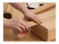 Tesapack Paper - Pakketape - 50 mm x 50 m - ubleket papir - brun