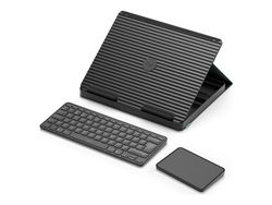 Logitech Casa Pop-Up Desk - Tastatur- og touchpadsett - trådløs - Bluetooth LE - klassisk chic