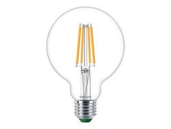 Philips - LED-filamentlyspære - form: G95 - klar finish - E27 - 4 W (ekvivalent 60 W) - klasse A - varmt hvitt lys - 2700 K