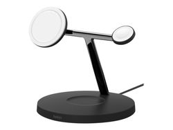 Belkin BoostCharge Pro 3-in-1 - Trådløst ladestativ - magnetisk med Qi2 + AC-strømadapter - 15 watt - Fast Charge - svart