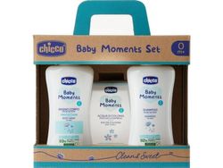 CHICCO_SET Baby Moments bath lotion 200ml + shampoo 200ml + eau de parfum 100ml