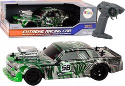 LeanToys RC-bil 1:16 drift, fjernstyrt, gummihjul, grønn