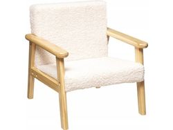 Atmosphera Barnestol med bamsetrekk og ramme i furu, setehøyde 28 cm