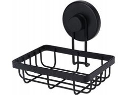 Såpekopp/tvåkorg for såpestykke med sugekopper, sort 13,4 x 11,5 x 11,5 cm
