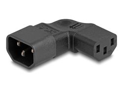 Delock - Strömadapter - IEC 60320 C14 till power IEC 60320 C13 vinklad - 250 V - 10 A - svart