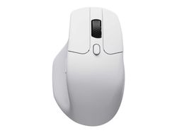 Keychron M6 - Mus - ergonomisk - optisk - 5 knapper - trådløs, kablet - 2.4 GHz, Bluetooth 5.1, USB-C - USB-C trådløs mottaker - hvit