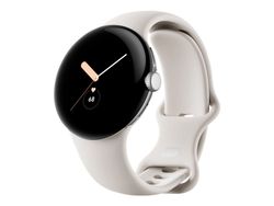 Google Pixel Watch - Polert sølv - smartklokke med bånd - fluorelastomer - chalk - båndbredde: L - 32 GB - Bluetooth, Wi-Fi, NFC - 36 g