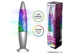 Glitterlampe – flerfarget H: 34 cm