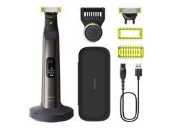 Philips OneBlade Pro 360 QP6652/61 Face + Body, Sisäänrakennettu näyttö, Pestävä, Akku, Kromi