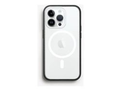 Woodcessories - Baksidedeksel for mobiltelefon - MagSafe-samsvar - wheat & straw mix - svart/klar - for Apple iPhone 14 Pro