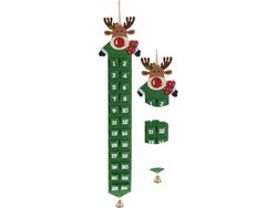 Julepynt Home Styling Collection FILT ADVENTSKALENDER GRØNN REINSYR
