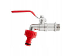 Sett – 1/2" kran med 3/4" utvendig gjenge + nippel for hurtigkobling – Mauser (50)