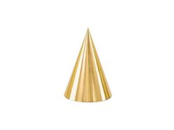 Guld partyhatte, 6 stk
