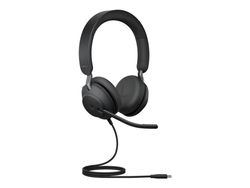 Jabra Evolve2 40 SE MS Stereo - Hodesett - on-ear - kablet - USB-C, USB-A - lydisolerende - Certified for Microsoft Teams
