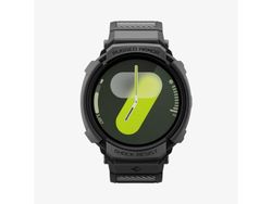 Spigen Rugged Armor Pro, Etui + bånd, Smartklokke, Sort, Samsung, Watch 8 (44mm), Termoplastisk polyuretan (TPU)
