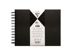 Clairefontaine Scrap Album, Black Hardcover, wirebound, 40 Black pages, 32x24 cm, 185g, acid free