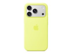 Apple - Beskyttende deksel for mobiltelefon - MagSafe-samsvar - silikon - neongul - for iPhone 17 Pro