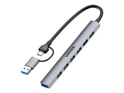 Unitek Hub USB-A/C 7in1 USB A med USB A 5 Gbps adapter