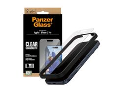 PanzerGlass - Skjermbeskyttelse for mobiltelefon - klassisk passform med EasyAligner - glass - blank - for Apple iPhone 17 Pro