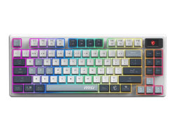 MSI FORGE GK600 - Tangentbord - hotswap - TKL - bakgrundsbelyst - trådlös - Bluetooth, USB, 2.4 GHz - QWERTY - amerikansk