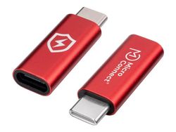 MicroConnect - USB-adapter - USB-C (hane) till USB-C (hona) - USB 2.0 - 5 V - 2.4 A - säker laddning, endast laddning, datablockerare, USB-strömför...