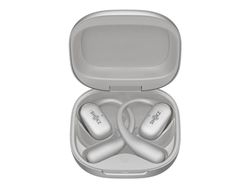 SHOKZ OpenFit 2+ - True wireless-hodetelefoner med mikrofon - åpent øre - over-øret-montering - Bluetooth - grå