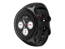Motorola Moto Watch - Matte black - smartklokke med bånd - silikon - pantone volcanic ash - display 1.4" - 4 GB - Bluetooth - 40 g