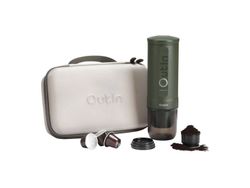 Outin Nano 7500 mAh bærbar kaffemaskin (grønn) + beskyttelsesdeksel