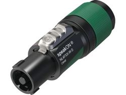 Neutrik NL4FXX-W-S, speakON, Svart, Grön, Rak, 17/11, IP20, 2800 V