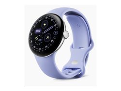 Google Pixel Watch 4 - 41 mm - polert sølvaluminium - smartklokke med aktivt bånd - fluorelastomer med myk berøringsoverflate - iris - båndbredde: ...