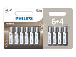 Philips LR6A10BP/10, Engångsbatteri, AA, Alkalisk, 1,5 V, 10 styck, 5 År