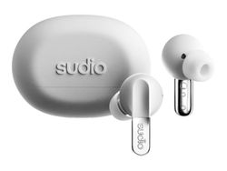 Sudio N3 Pro - True wireless-hörlurar med mikrofon - inuti örat - Bluetooth - aktiv brusradering - vit krom