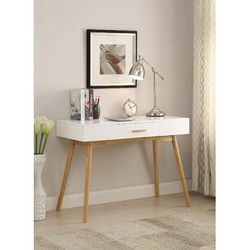 Oslo 1 Drawer Desk in White Finish - Convenience Concepts 203534