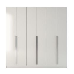 Manhattan Comfort 34184 - 4 Drawer Eldridge 6 Door Wardrobe in White Gloss/ High Gloss