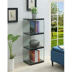 SoHo 4 Tier Tower Bookcase in Weathered Gray - Convenience Concepts 131544WGY