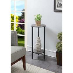 Graystone 31 inch Plant Stand in Weathered Gray/Black - Convenience Concepts 111253WGYBL