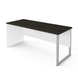 Pro-Concept Plus Table w/ Rectangular Metal Leg in White & Deep Grey - Bestar 110402-1117