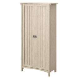 Bush Furniture Salinas Tall Storage Cabinet w/ Doors in Antique White - Bush Furniture SAS332AW-03