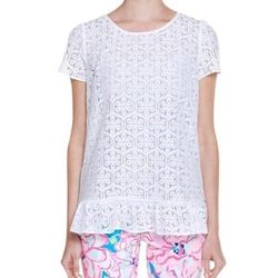 Lilly Pulitzer Tops | Lilly Pulitzer Darla Resort White Daisy Lace Top | Color: White | Size: S