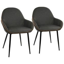 Clubhouse Dining Chair ( Set of 2 ) - LumiSource DC-CLB BK+GY2