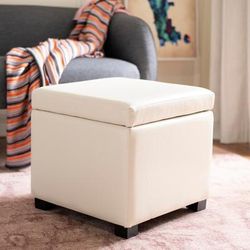 Jonathan Flip Top Ottoman in Black/Off White - Safavieh HUD4007D