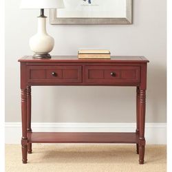 Samantha 2 Drawer Console in Red - Safavieh AMH5710E