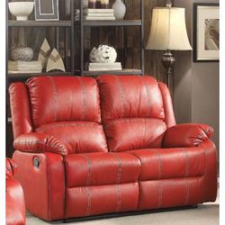 Zuriel Loveseat (Motion) in Red PU - Acme Furniture 52151