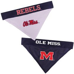 Pets First NCAA SEC Reversible Bandana for Dogs, Small/Medium, Ole Miss Rebels
